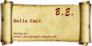 Belle Emil névjegykártya